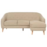 Canapé angle en tissu polyester beige IVALO