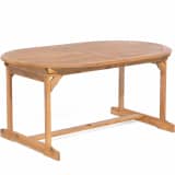 Mesa de jardim oval - Madeira de acácia - Extensível - 160/220 x 100 c