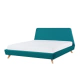 Lit en tissu bleu ciel 160 x 200 cm VIENNE
