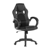 Silla de oficina, Giratoria, Piel sintética, Negro, REST
