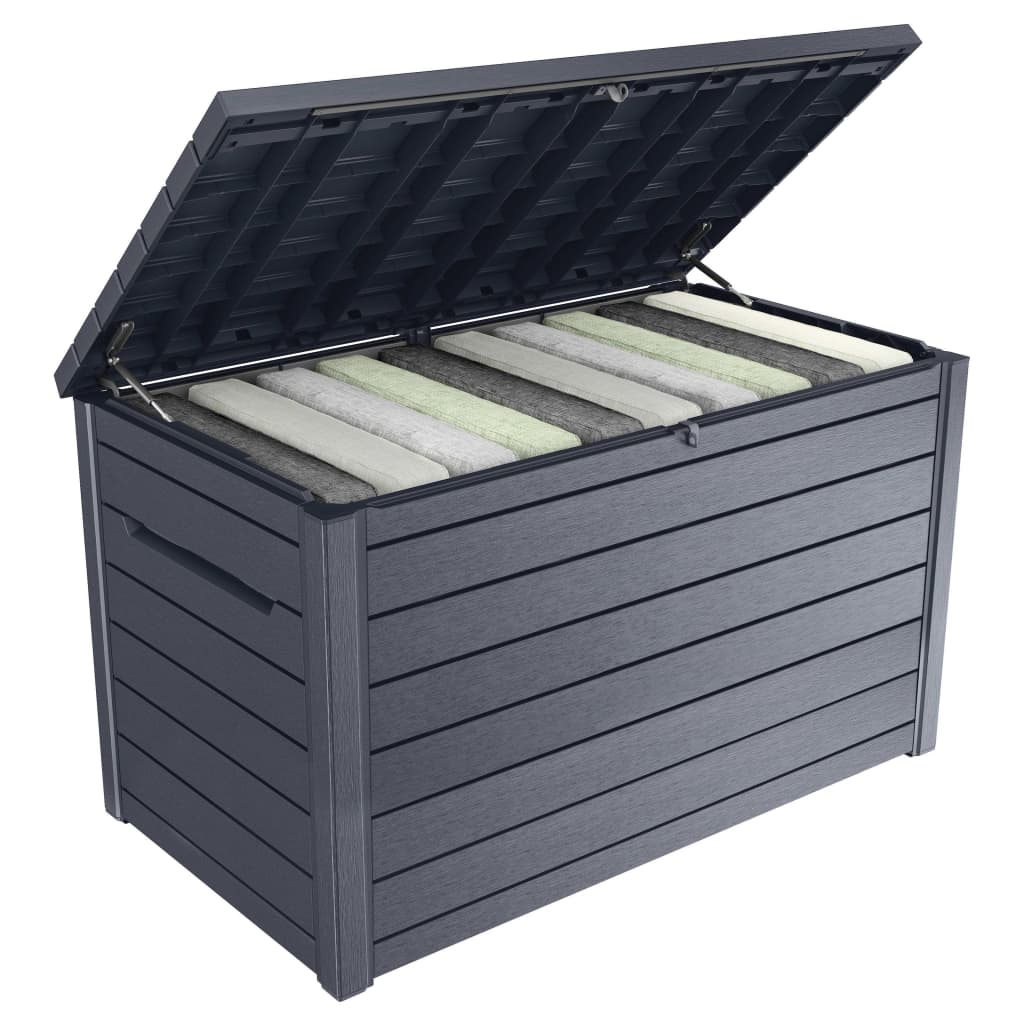 Keter Outdoor Storage Box Ontario 870 L Grey Wood Look 236949 vidaXL