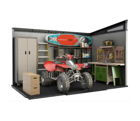 Keter Capanno Da Giardino Midi 800L - Grigio Topo/Beige, Doppia Porta, Facile Montaggio - Foto 7