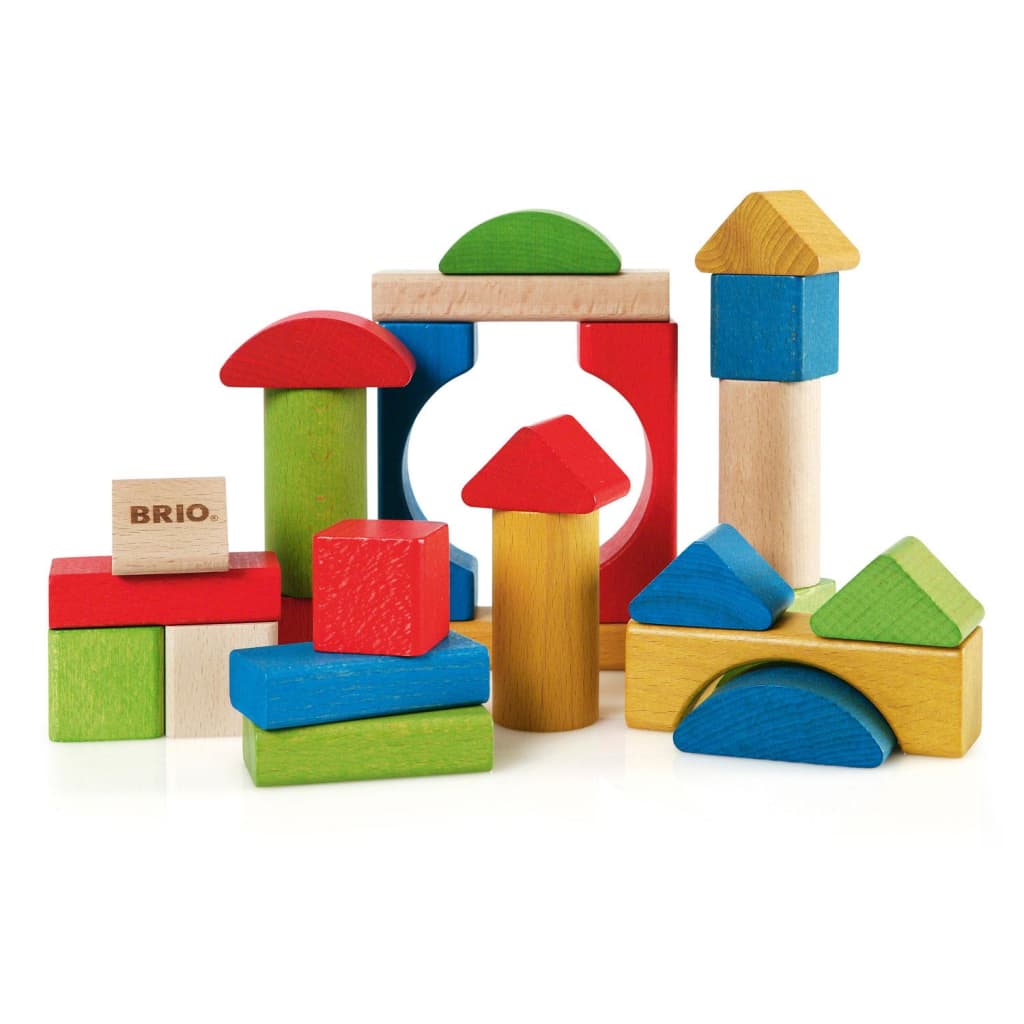Afbeelding BRIO speelgoed Gekleurde blokken 25 stuks door Vidaxl.nl