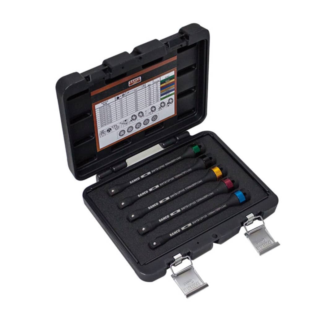 

BAHCO Koppelbegrenzer set 5-delig 90/100/110/120/130 Nm BWTB12P5