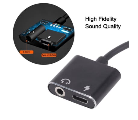 USB C till 3,5 mm Audio Adapter och USB C laddare 2 in 1 USB C till 3,5 mm Audio Adapter och USB C laddare 2 in 1