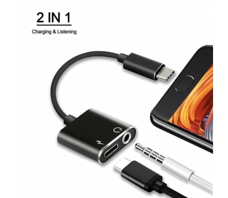 USB C till 3,5 mm Audio Adapter och USB C laddare 2 in 1 USB C till 3,5 mm Audio Adapter och USB C laddare 2 in 1