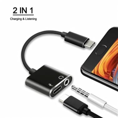 USB C till 3,5 mm Audio Adapter och USB C laddare 2 in 1 USB C till 3,5 mm Audio Adapter och USB C laddare 2 in 1