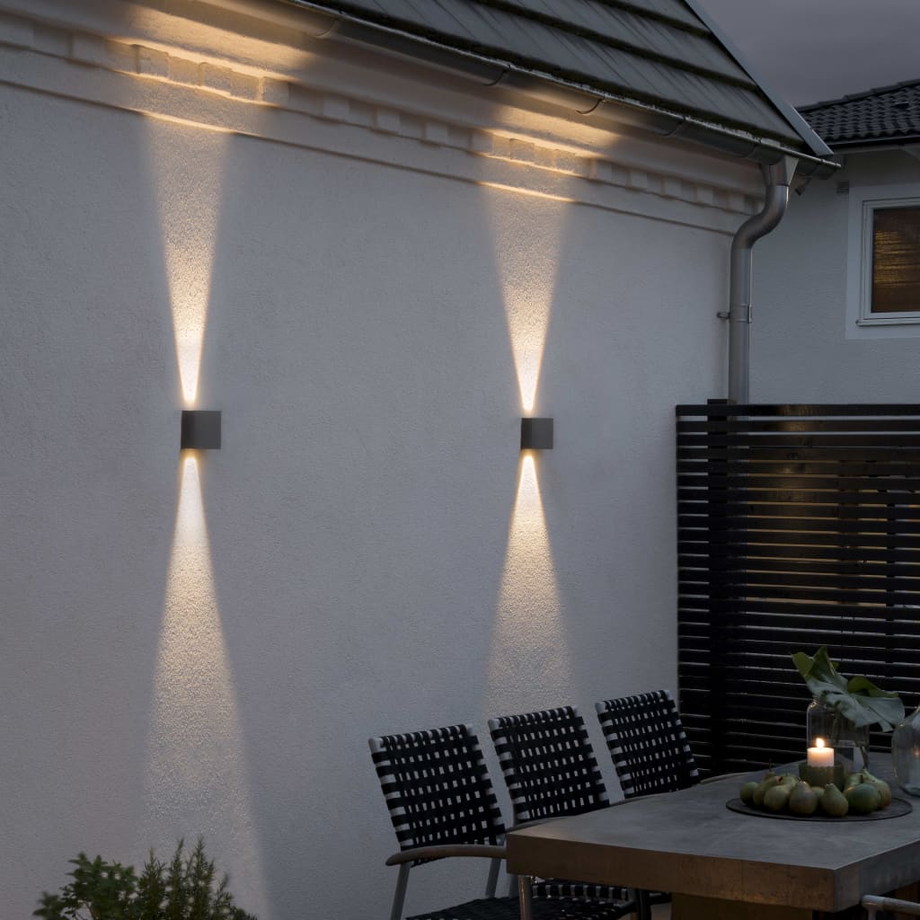 KONSTSMIDE LED-seinävalaisin Chieri 2×6 W antrasiitti