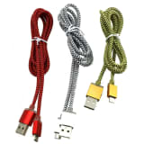 Micro USB kabel Tygdesign 3-pack 1m strykjärnssladd
