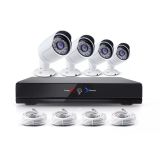 Kameraövervakning med 4 st IP-kameror i 1.3MP med POE