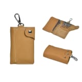Nyckelfodral i Äkta Läder 6 krokar Beige