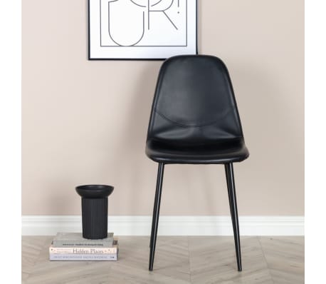 Venture Home spisebordsstole 2 stk. Polar læderlook sort