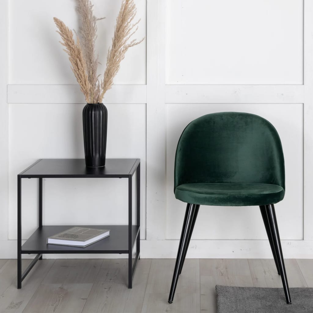 Venture Home Eetkamerstoelen 2 st Velvet fluweel zwart en groen