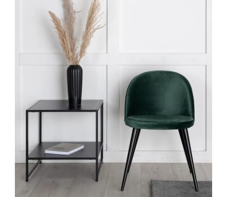 Venture Home Eetkamerstoelen 2 st Velvet fluweel zwart en groen