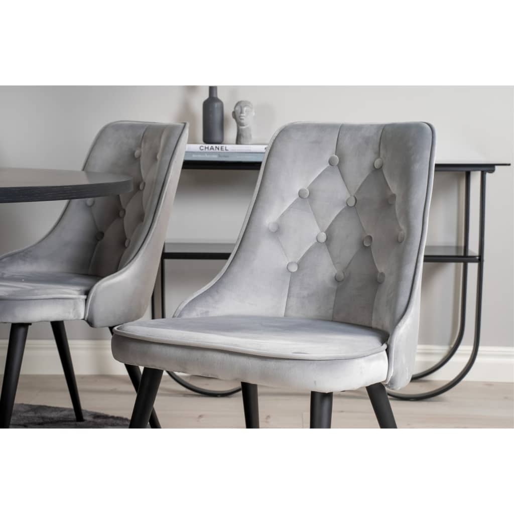 Venture Home Chaises à manger lot de 2 Velvet Deluxe gris clair/noir