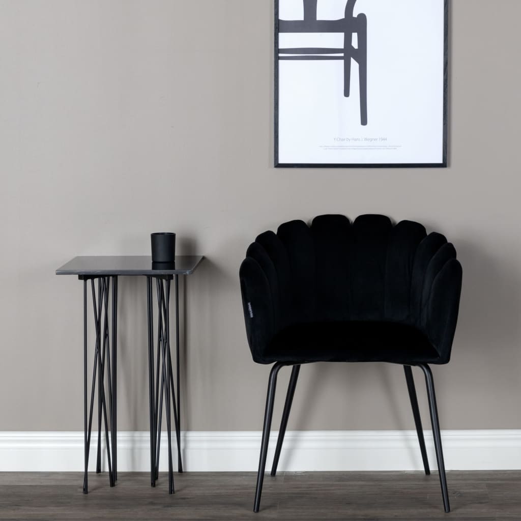 Venture Home Chaise à dîner Limhamn Velours Noir