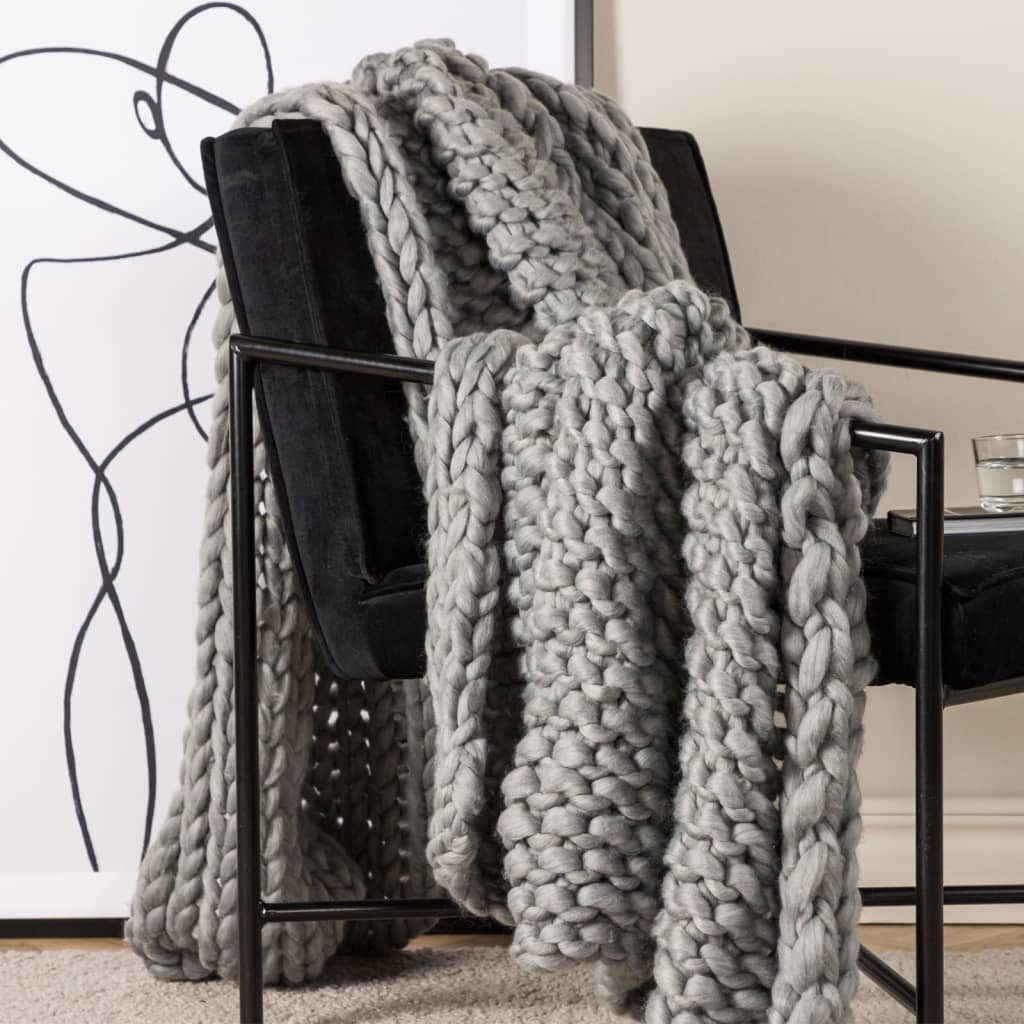 Venture Home Plaid Kate 170x130 cm Polyester Gris clair