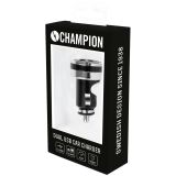 Champion Dual USB Laddare 12/24V 4.2 Sv, Bil
