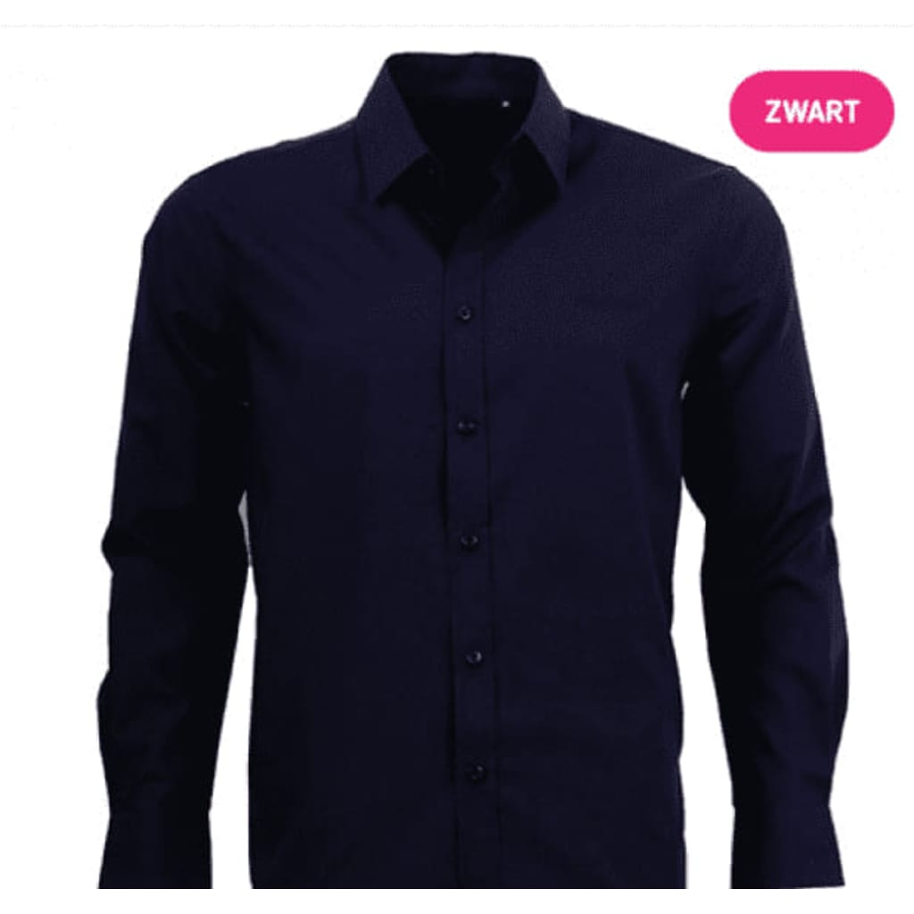 Pierre Cardin Overhemd - Zwart - Maat L