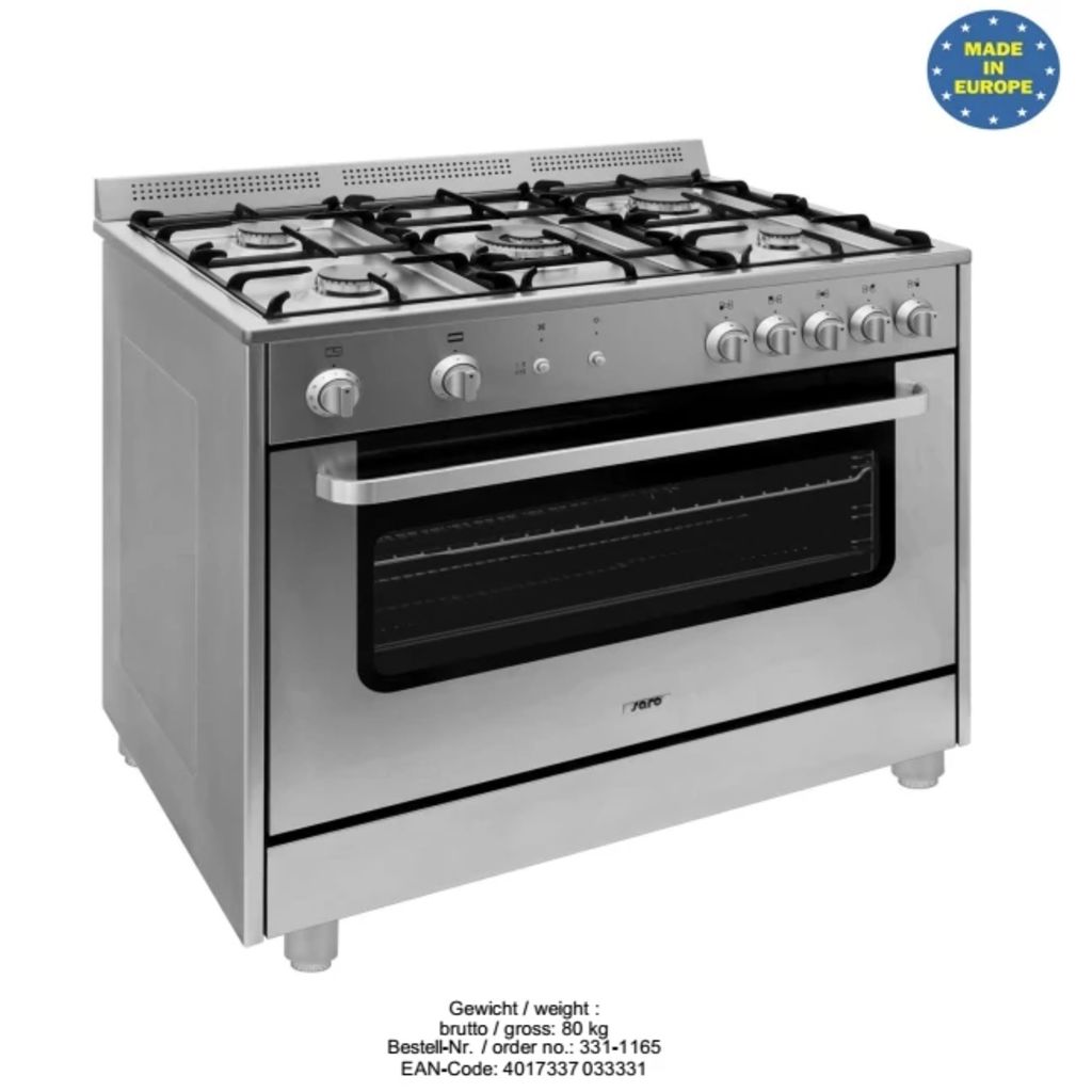 Broilfire Germania RVS 5 pits gasfornuis met gas oven