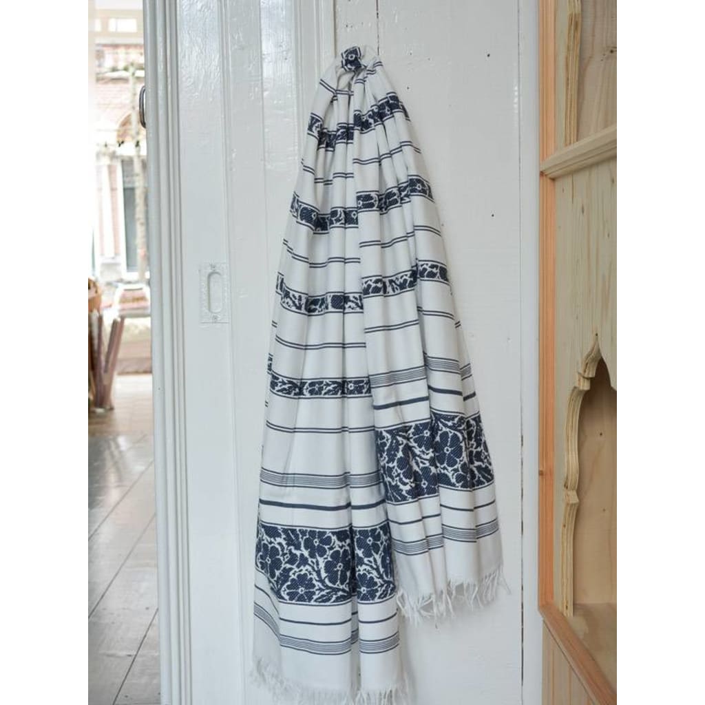 Ottomania Nieuw Hammadoek Bloem Marineblauw Van ottomania kopen in de aanbieding
