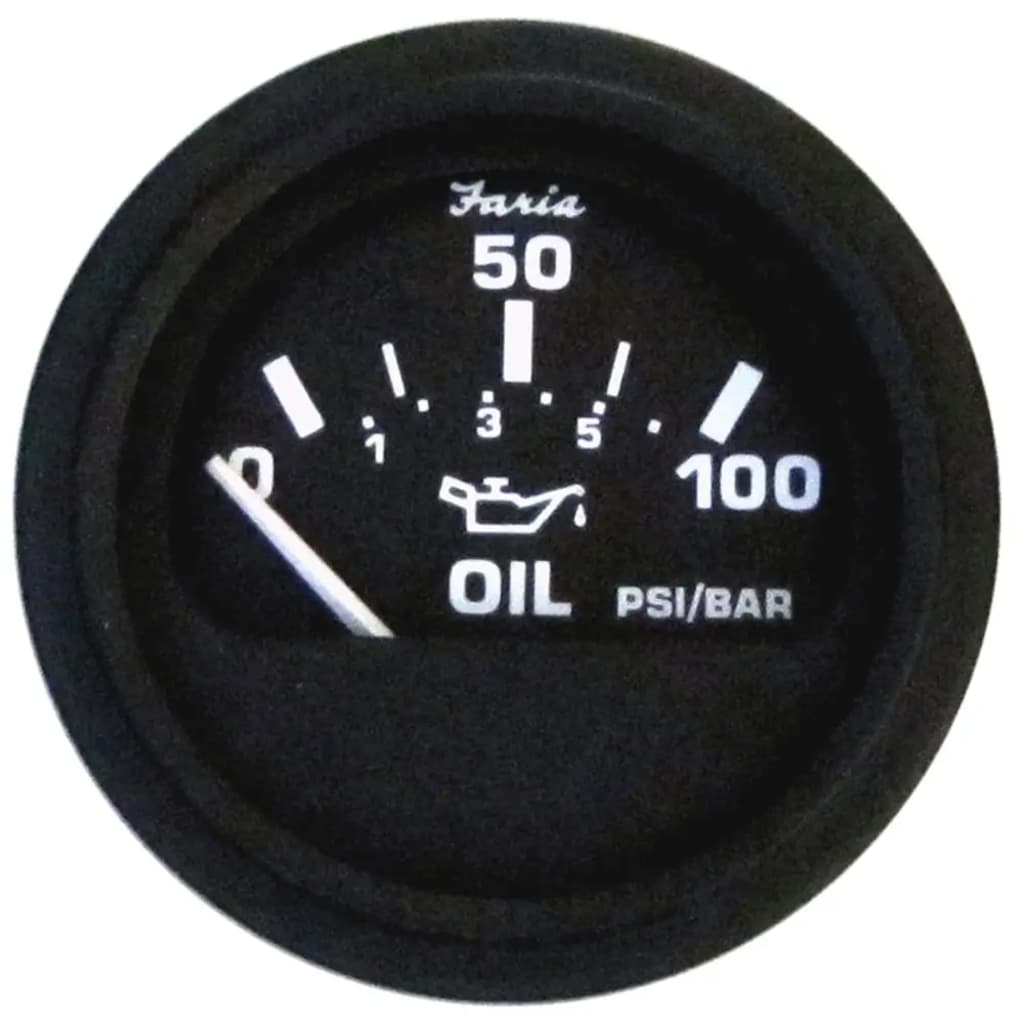 Faria Beede Instruments Euro Black Oil Pressure Gauge 100 Psi faria beede instruments kopen in de aanbieding