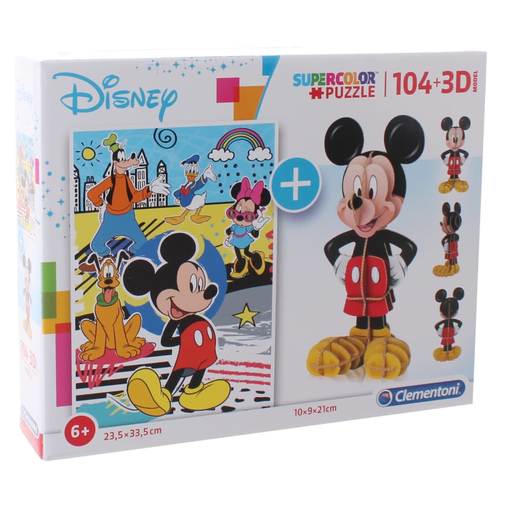 Afbeelding Clementoni legpuzzel met bouwpakket Mickey Mouse 104 stukjes door Vidaxl.nl