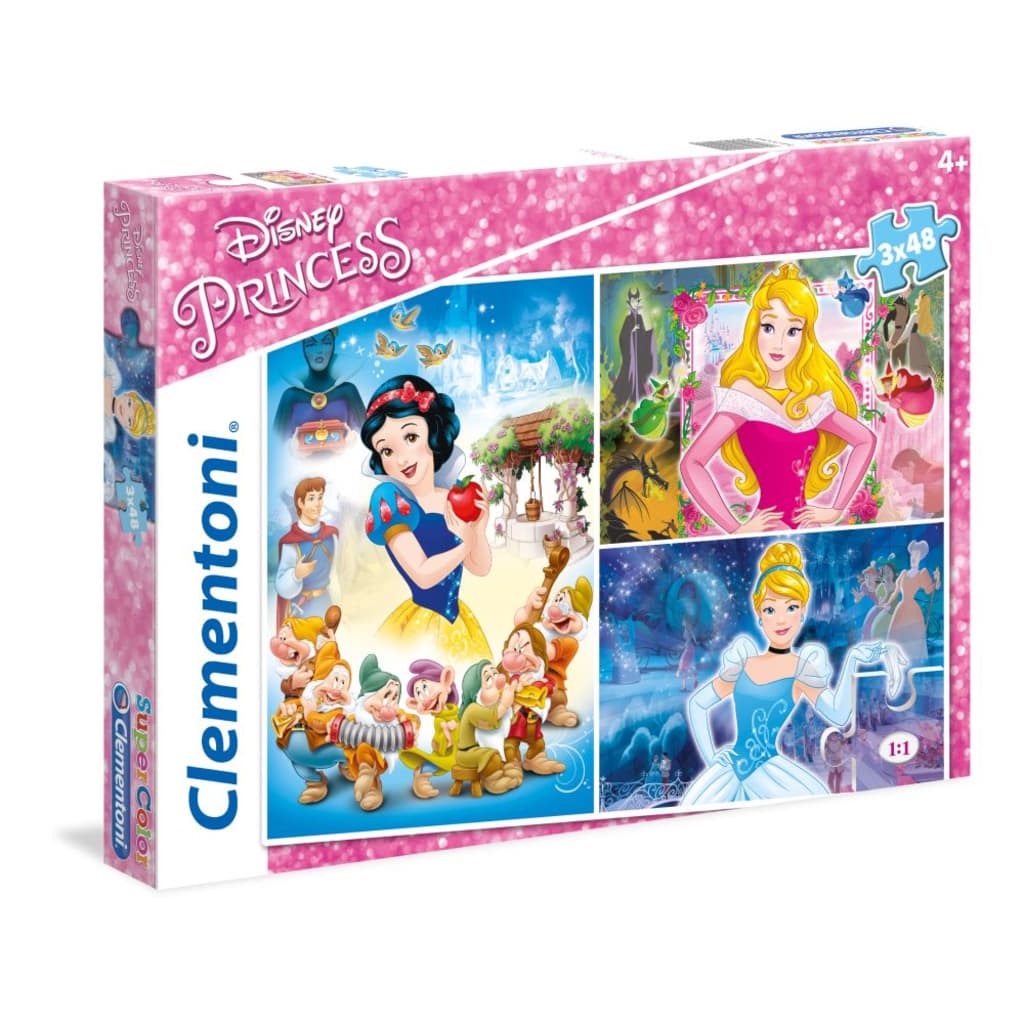 Afbeelding Clementoni Puzzel Disney Princess - 3 x 48 stukjes door Vidaxl.nl