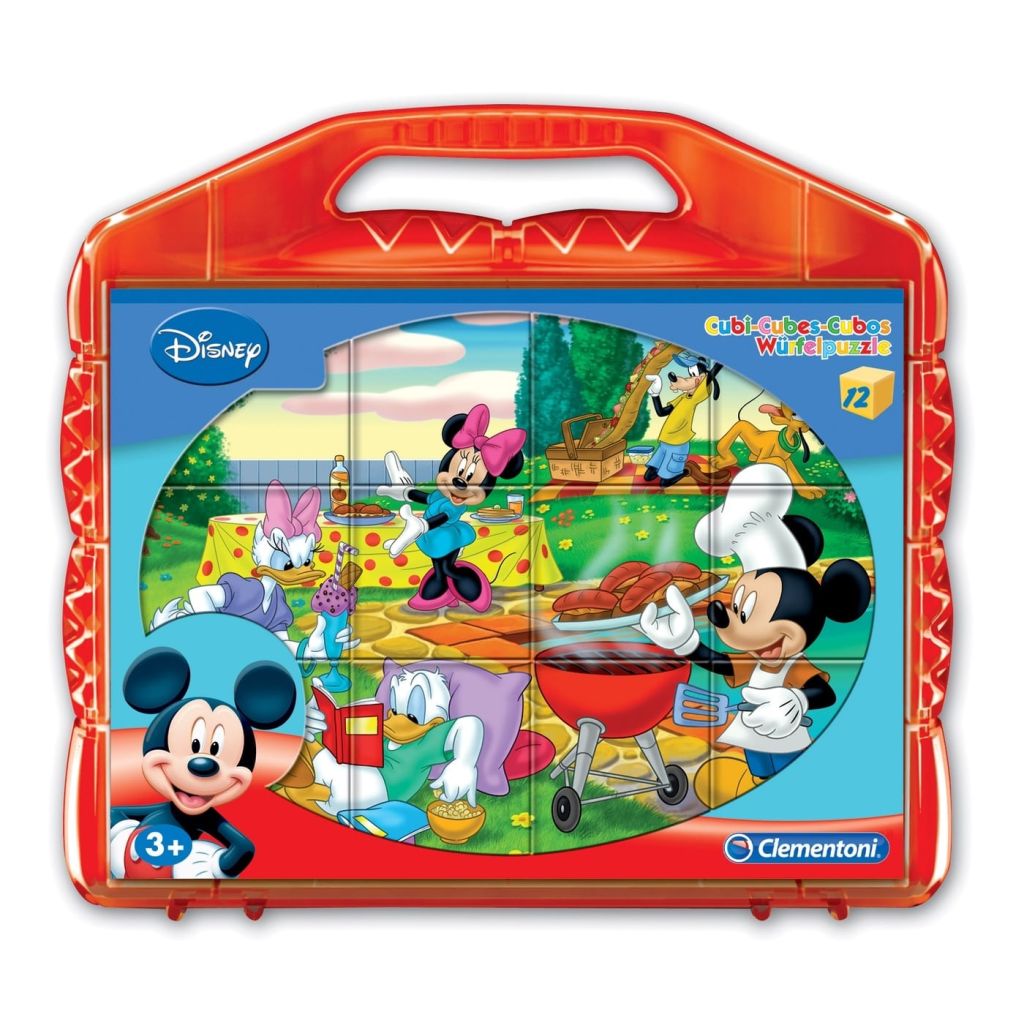 Clementoni blokkenpuzzel Cubi 12 - Mickey Mouse 12 blokken