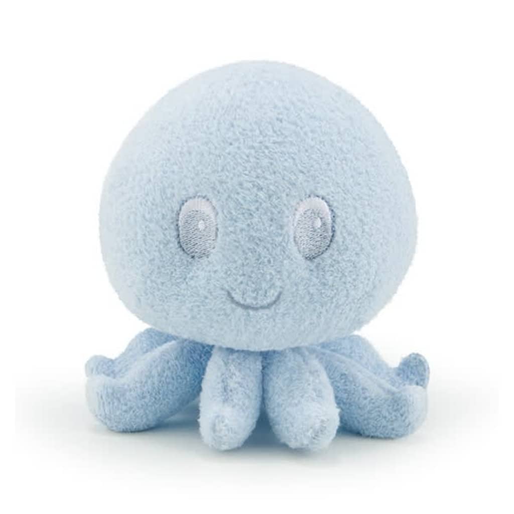 Trudi knuffel Rammelaar baby octopus 10 cm blauw