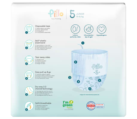 Pillo couches-culottes 112 pcs taille 5 (11-16 kg)