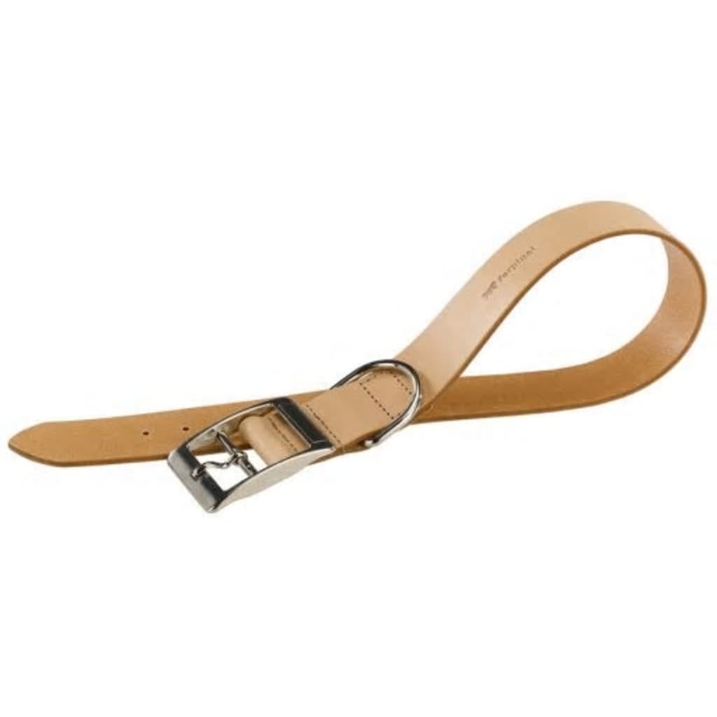 Ferplast Natural Leer Beige A: 55 tot 63 cm Hondenhalsband & -tuig