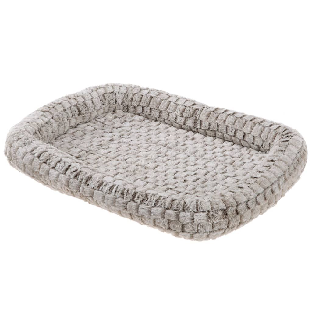 Coussin XXL gris clair en fourrure écologique pour chien - 122x76x5 cm