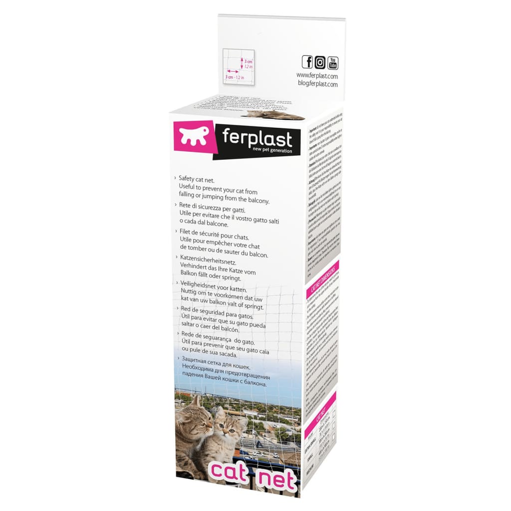Plasă de siguranță pentru pisici, 400x300 cm, nailon, M