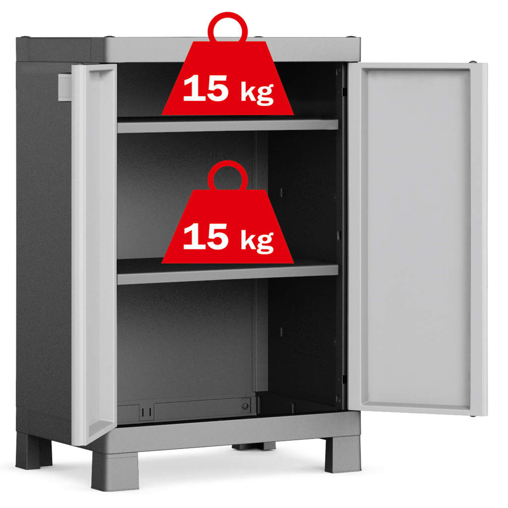 

Keter Opbergkast laag Logico 97 cm zwart en grijs