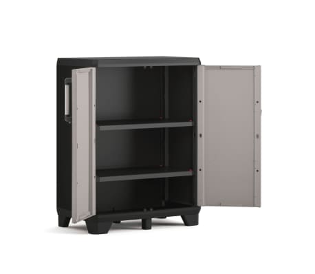 Keter Armoire de rangement basse Pro Noir et gris