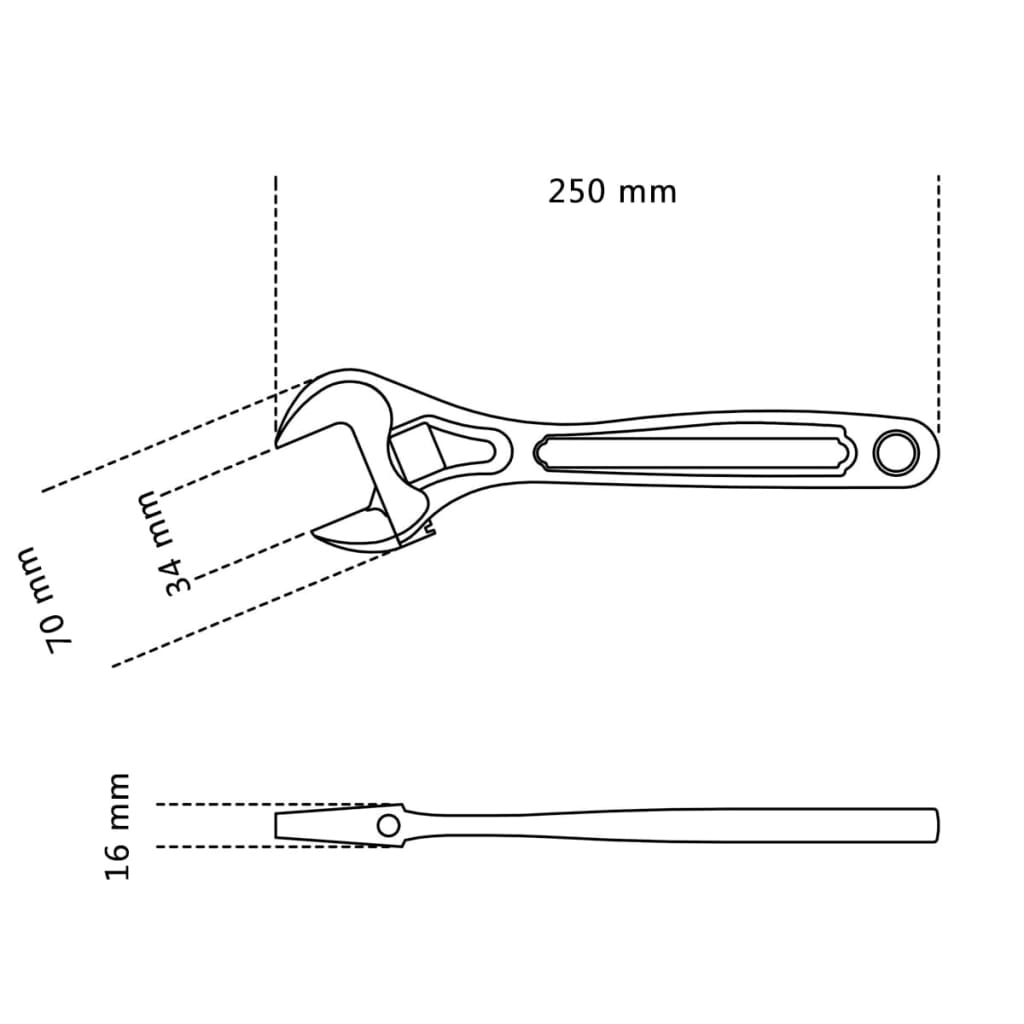 VidaXL - Beta Tools Engelse sleutel 111 25 cm 001110025