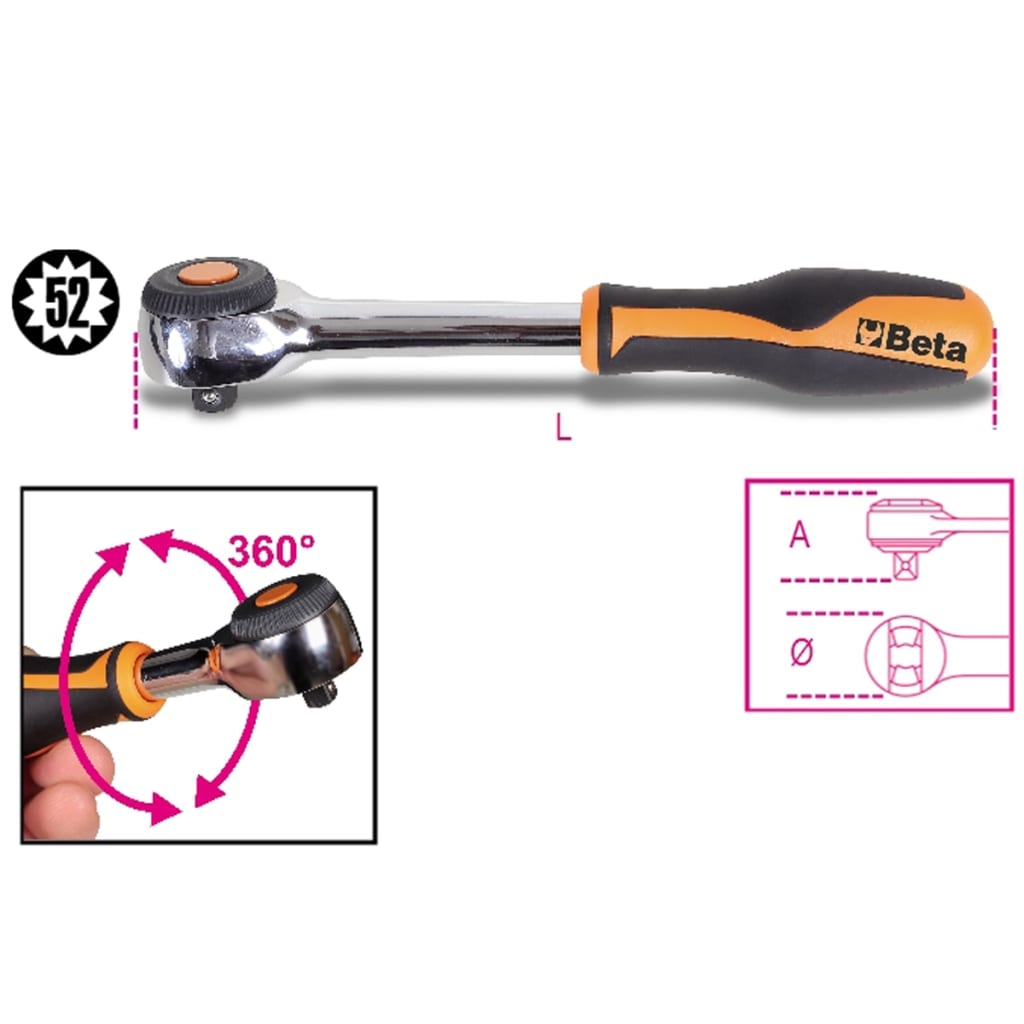 

Beta Tools Omschakelbare ratelsleutel 920/58 1/2" 009200926