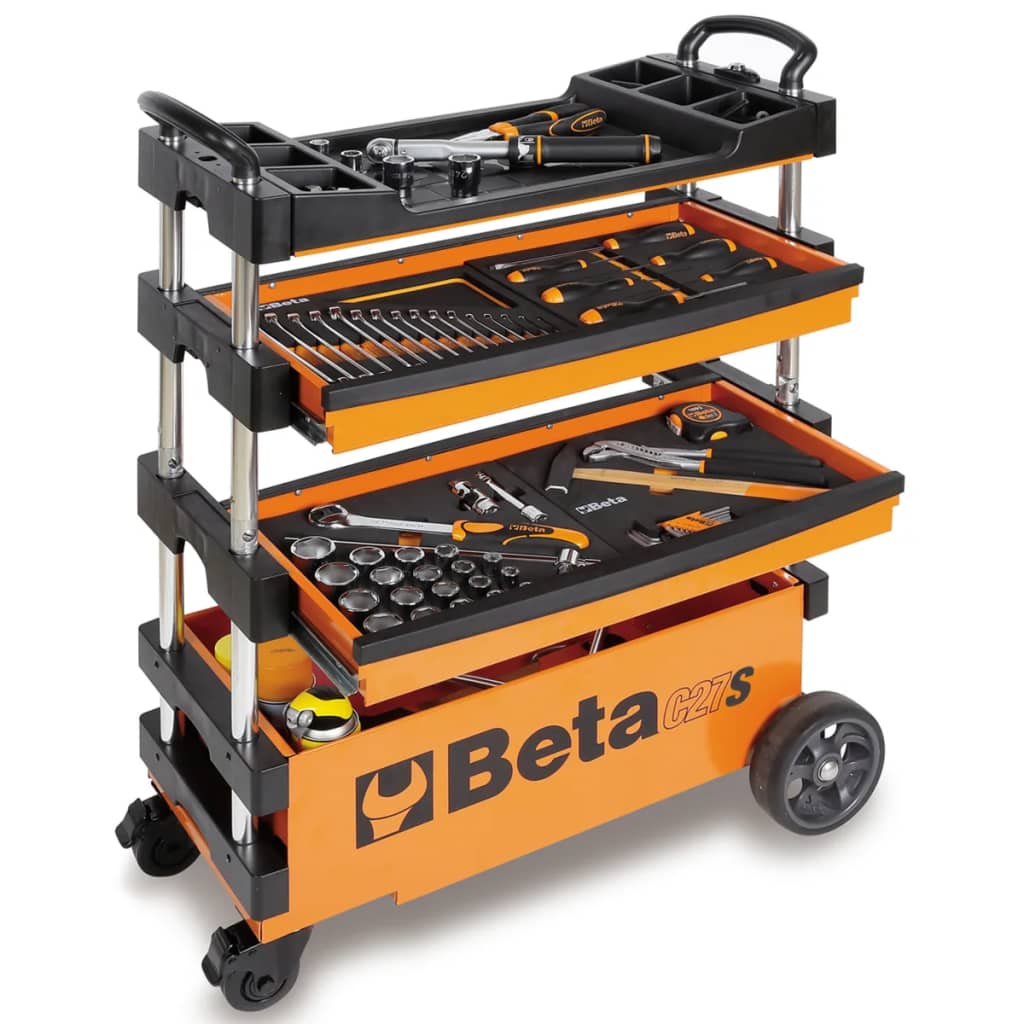 Beta Tools Cărucior pliabil scule C27S-O, oțel, portocaliu, 027000201 vidaxl.ro