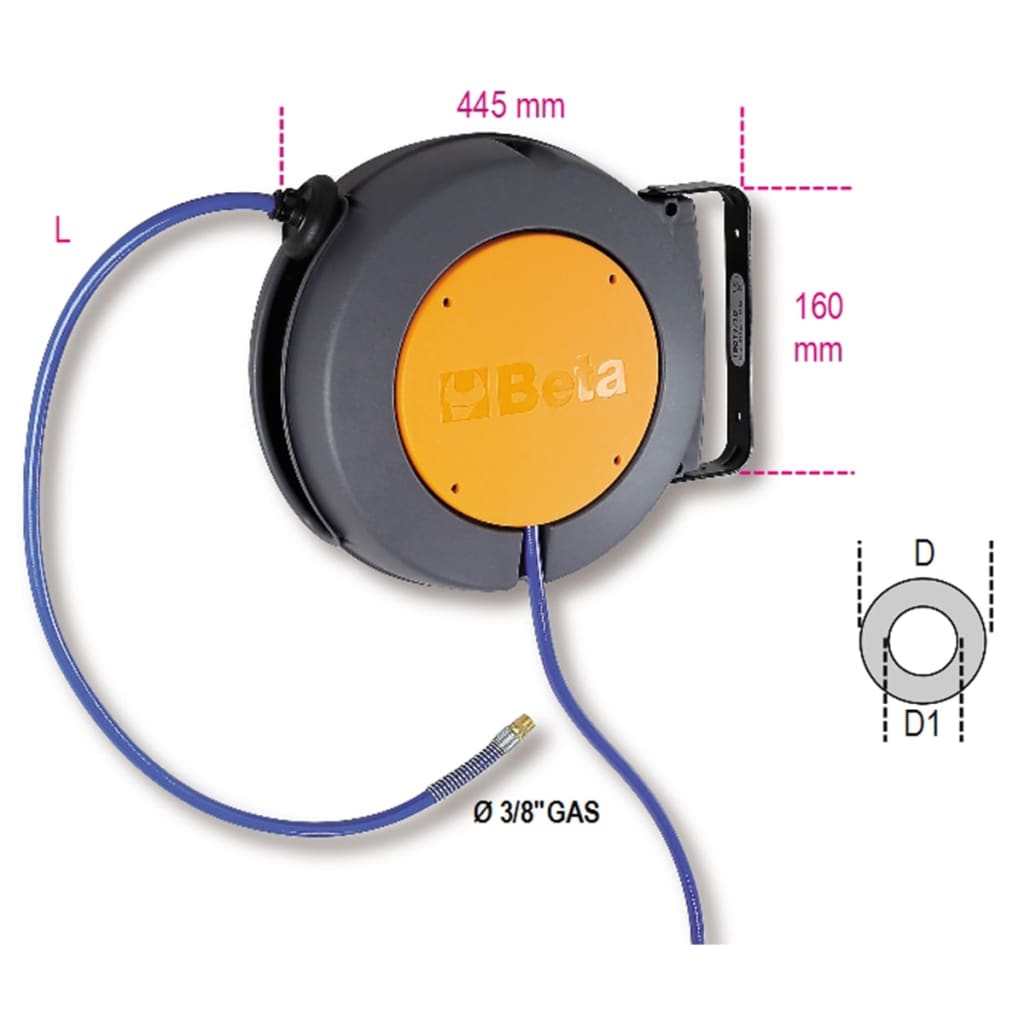 

Beta Tools Automatische slanghaspel 1901T/10 3/8" 15+1 m 019010210