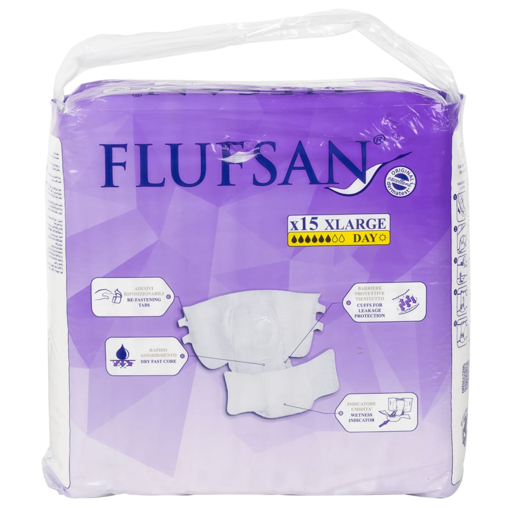 Flufsan 15 db eldobható felnőtt pelenka XL-es méret 