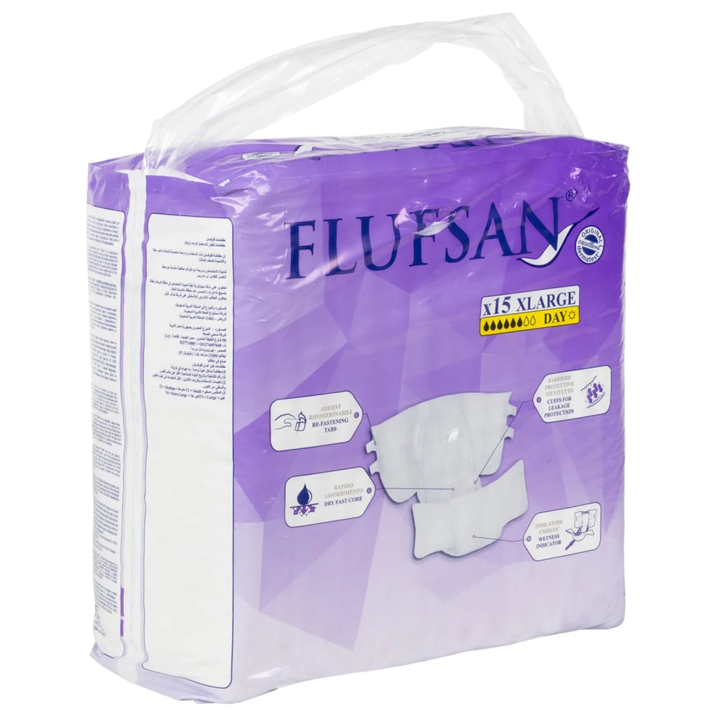 Flufsan 15 db eldobható felnőtt pelenka XL-es méret 