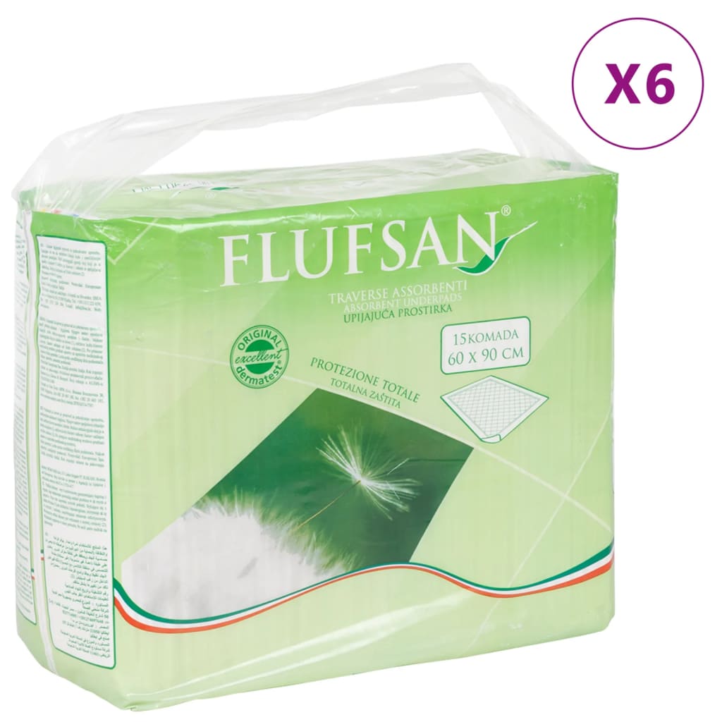 Flufsan Tampoane de pat pentru incontinență, 90 buc, 60x90 cm