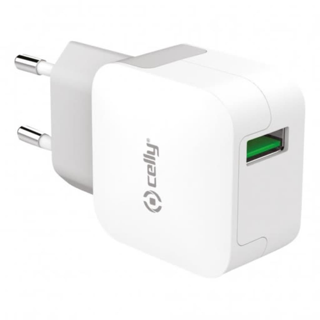 Afbeelding Celly thuislader Turbo Charger single USB 2.4A wit door Vidaxl.nl