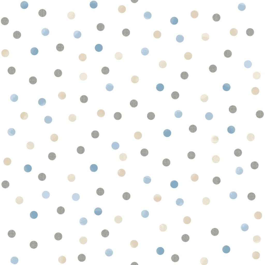 Noordwand Papier peint Mondo baby Confetti Dots Blanc bleu gris beige