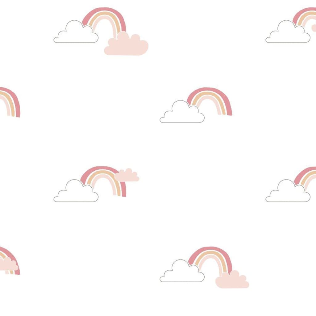 Thumbnail - Noordwand Tapete Mondo baby Rainbows Weiß und Rosa