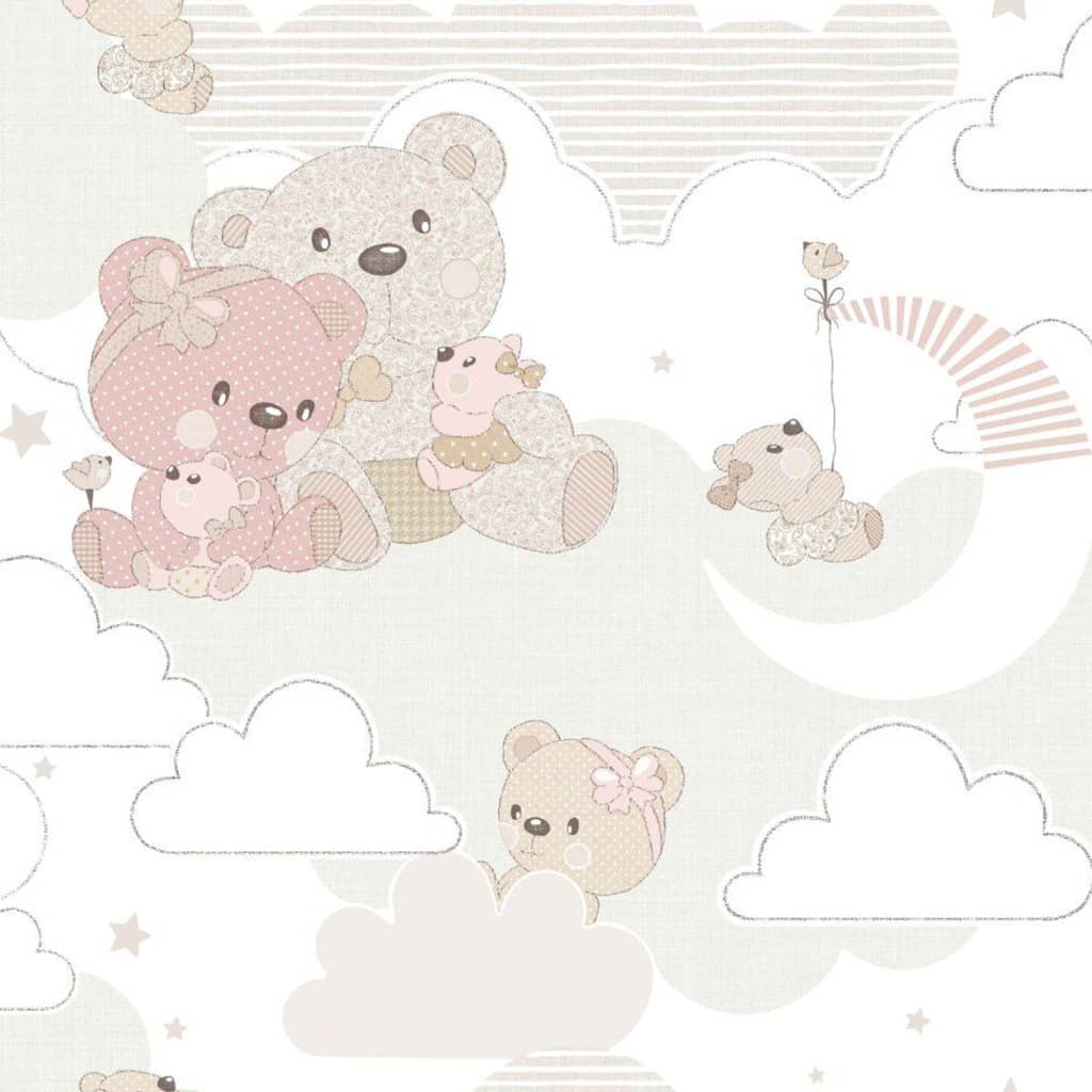 Thumbnail - Noordwand Tapete Mondo baby Hug Bears Rosa und Beige