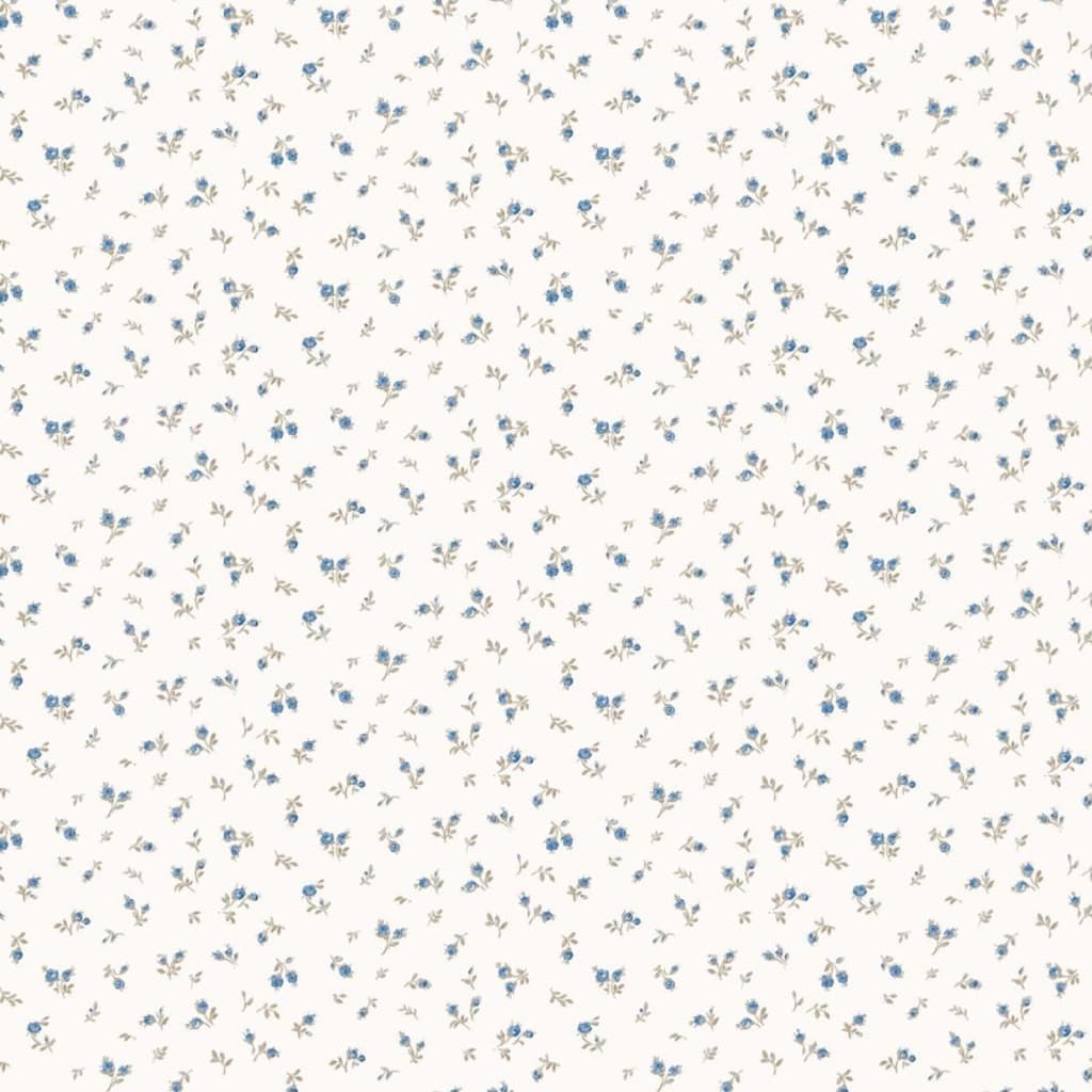 Noordwand Papier peint Blooming Garden 6 Little Roses Blanc et bleu 