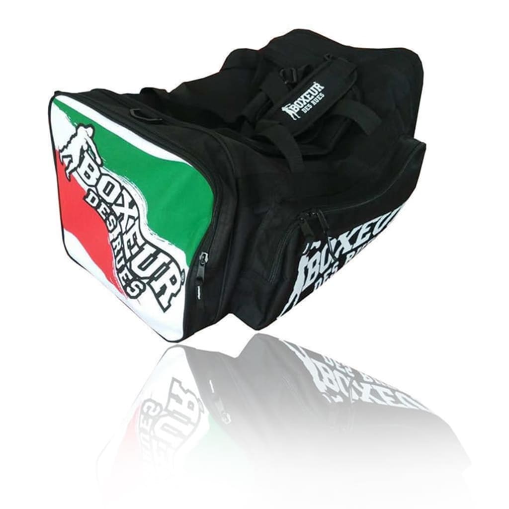 BOXEUR DES RUES Bolsa de deporte con correa ajustable bandera Italia Negro