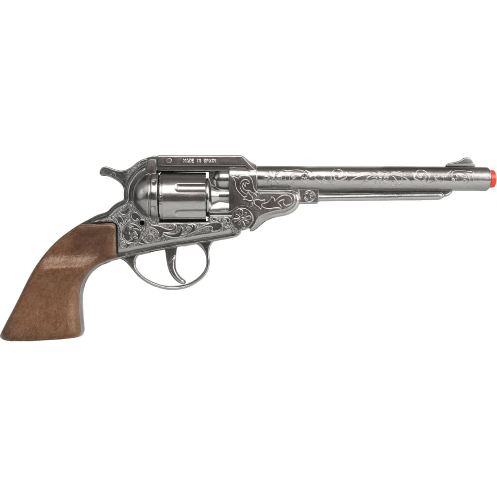 Gonher Speelgoed revolver cowboy 8 schots 27,5 cm zilver